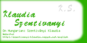 klaudia szentivanyi business card